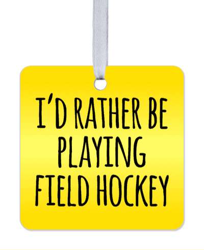 tall letters bright id rather be playing field hockey stickers, magnet