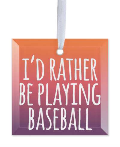 tall letters id rather be playing baseball gradient stickers, magnet