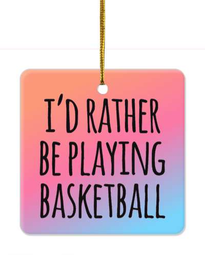 tall letters id rather be playing basketball gradient stickers, magnet