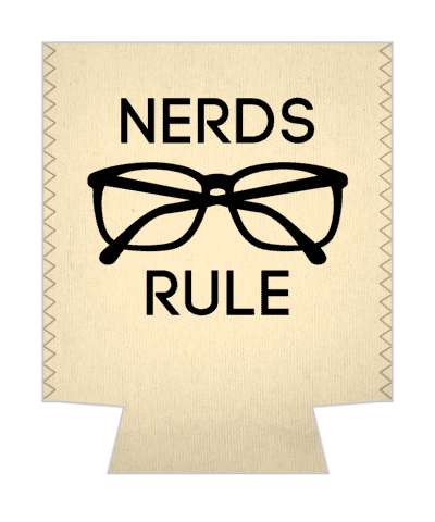 tan black nerds rule geek glasses stickers, magnet