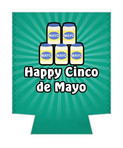 teal burst happy cinco de mayo wordplay five jars of mayonnaise stickers, magnet
