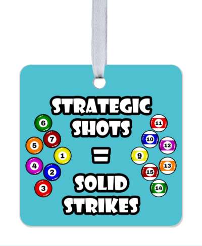 teal strategic shots equals solid strikes pool balls stickers, magnet