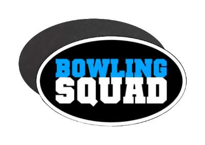 team blue black white bowling squad stickers, magnet