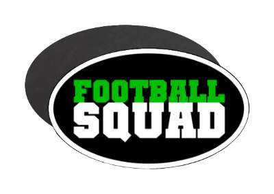 team bold black green white football squad stickers, magnet