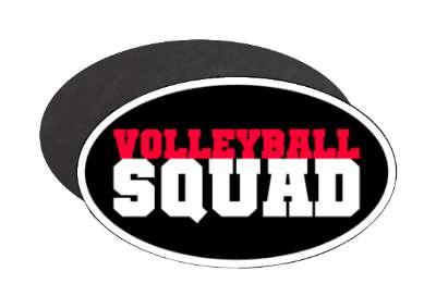 team bold volleyball squad black red white stickers, magnet