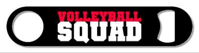 team volleyball squad bold black red white stickers, magnet