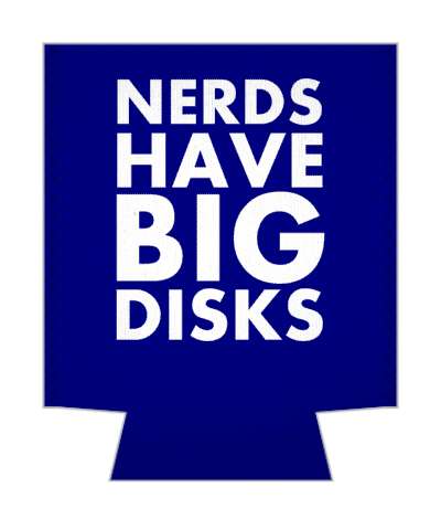 tech humor nerds have big disks wordplay stickers, magnet