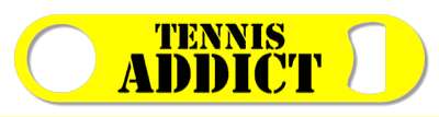tennis addict stencil black yellow stickers, magnet