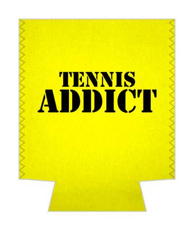 tennis addict stencil yellow black stickers, magnet
