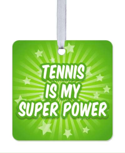 tennis is my super power green starburst stickers, magnet