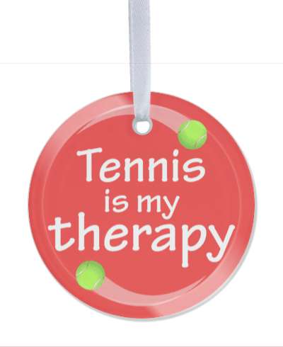 tennis is my therapy circle balls sports stickers, magnet
