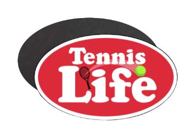 tennis life racket ball white red stickers, magnet