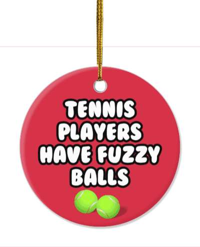 tennis players have fuzzy balls joke deep red stickers, magnet