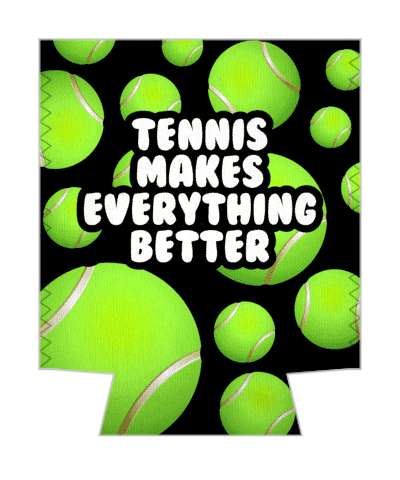 tennisballs tennis makes everything better black stickers, magnet