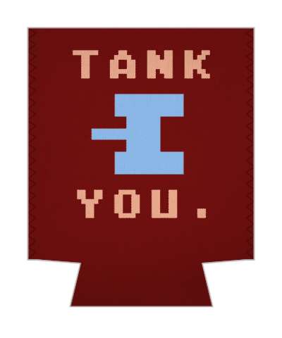 thank you wordplay atari combat tank you stickers, magnet