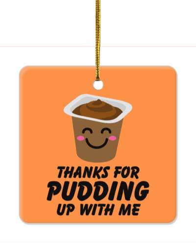 thanks for pudding up with me smile face pudding orange stickers, magnet