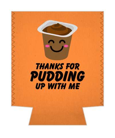 thanks for pudding up with me smile face pudding pun stickers, magnet