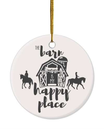 the barn is my happy place horse riding silhouettes horseriding stickers, magnet