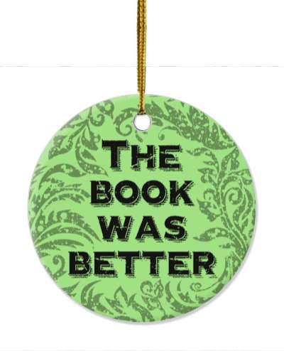 the book was better leafy pattern green stamped stickers, magnet