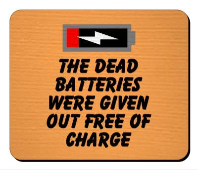 the dead batteries were given out free of charge low battery symbol stickers, magnet