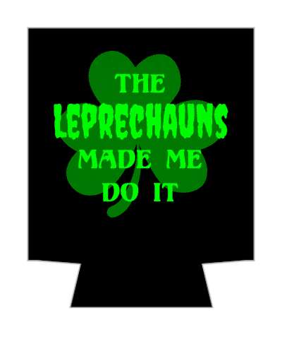 the leprechauns made me do it shamrock black stickers, magnet