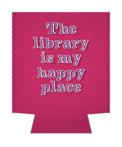 the library is my happy place reader saying stickers, magnet
