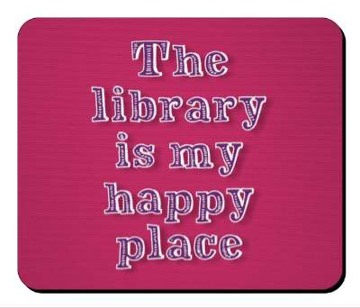 the library is my happy place reading fan stickers, magnet