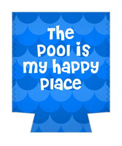 the pool is my happy place swimmer water waves pattern stickers, magnet