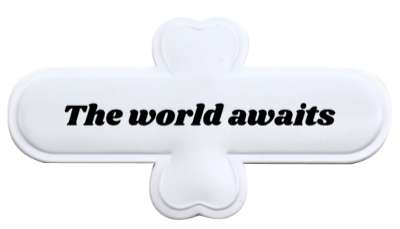 the world awaits future stickers, magnet