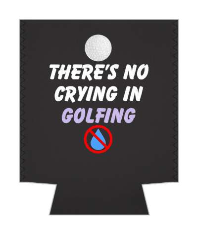 theres no crying in golfing red slash tear grey golfball stickers, magnet