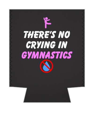 theres no crying in gymnastics red slash tear grey stickers, magnet