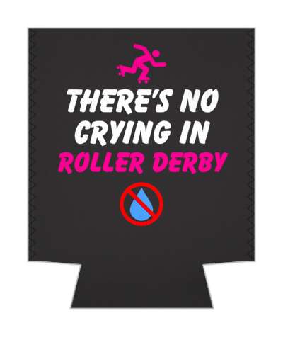 theres no crying in roller derby tear red slash skating sports stickers, magnet