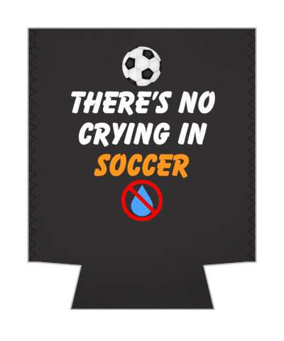 theres no crying in soccer red slash tear funny stickers, magnet