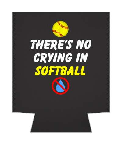 theres no crying in softball red slash tear stickers, magnet