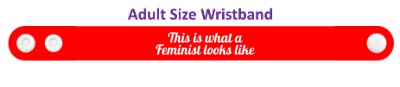 this is what a feminist looks like red cursive wristband