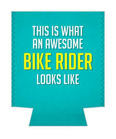 this is what an awesome bike rider looks like aqua white yellow stickers, magnet