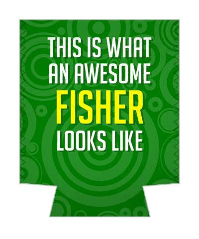 this is what an awesome fisher looks like fishing fan green circles pattern stickers, magnet