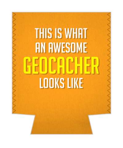 this is what an awesome geocacher looks like orange yellow stickers, magnet