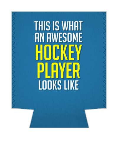 this is what an awesome hockey player looks like blue white yellow stickers, magnet