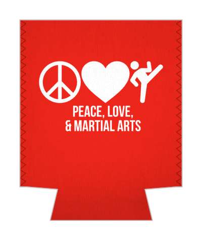 three symbols peace love and martial arts heart kicking stick figure stickers, magnet