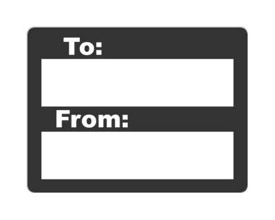 to from fill in blank gift label black stickers, magnet
