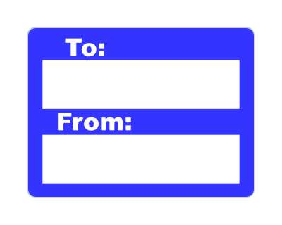 to from fill in blank gift label blue stickers, magnet