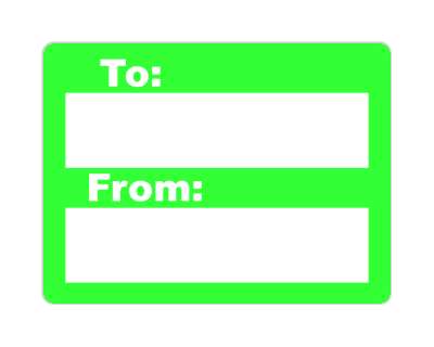 to from fill in blank gift label green stickers, magnet