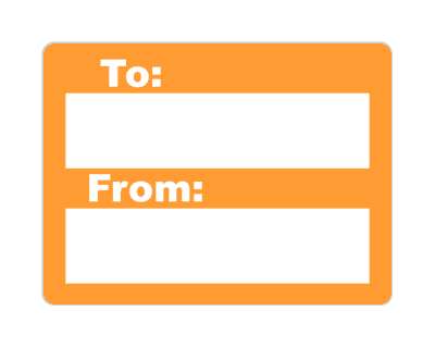 to from fill in blank gift label orange stickers, magnet