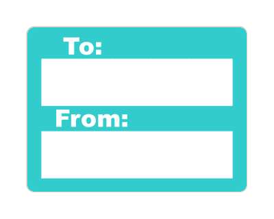 to from fill in blank gift label teal stickers, magnet