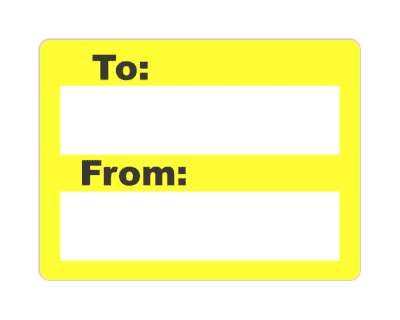 to from fill in blank gift label yellow stickers, magnet