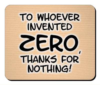 to whoever invented zero thanks for nothing number humor stickers, magnet