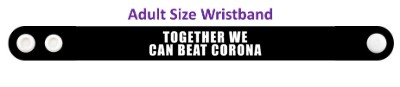 together we can beat corona black wristband