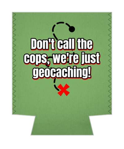 treasure dotted line red x dont call the cops were just geocaching stickers, magnet