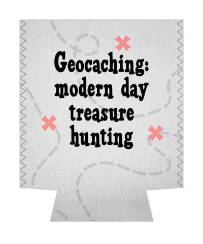 treasure map geocaching modern day treasure hunting stickers, magnet
